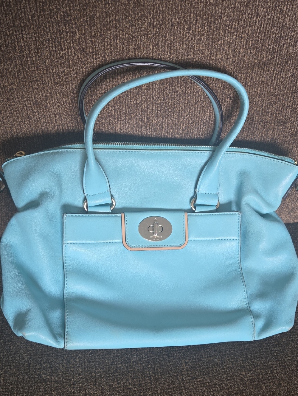 Light Blue Karw Spade Women's Tote Handbag - Classic Structured Satchel
